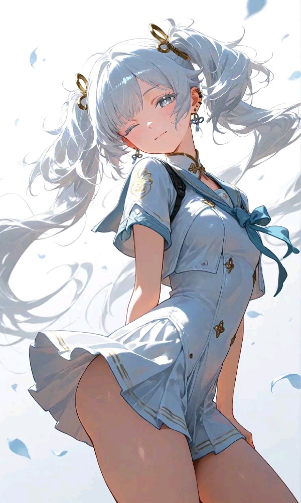 Gái xinh anime mặc váy ngắn và boots.