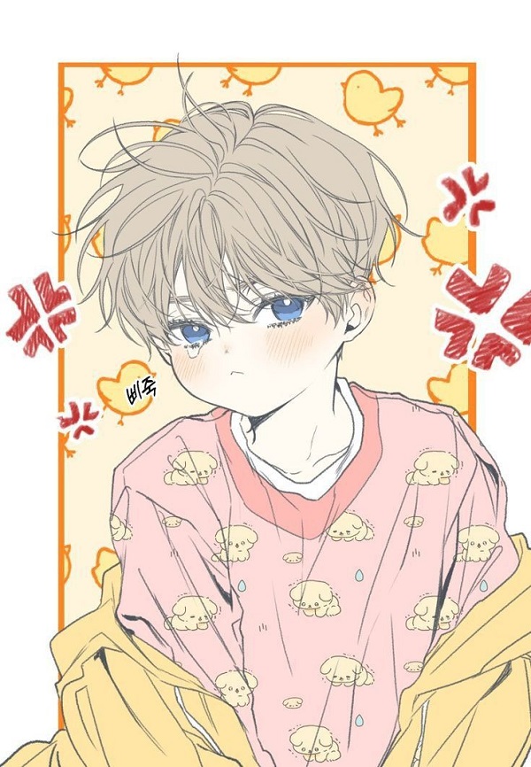 Chàng trai chibi mặc đồ phù thủy, đội nón chóp.