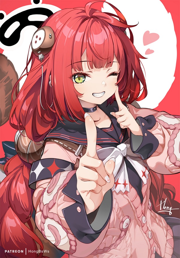 Hình ảnh một cô gái anime với phong cách trang điểm đậm, cá tính.