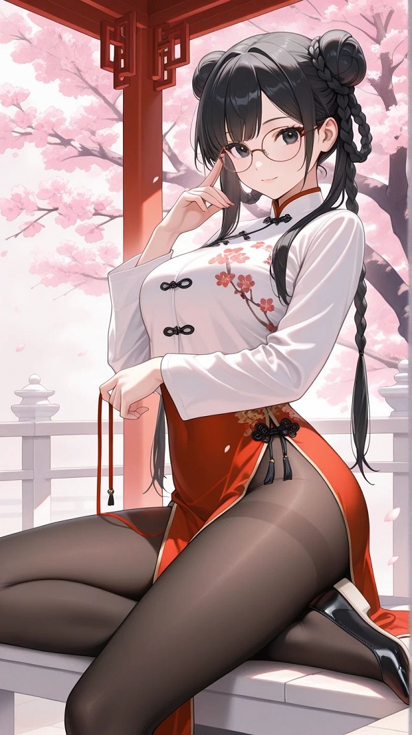 Cô gái anime trong bộ trang phục dễ thương, tay cầm thú nhồi bông, rất đáng yêu.