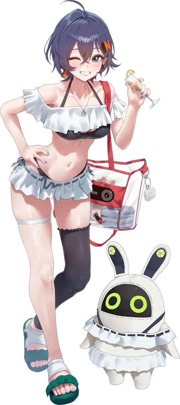 Cô gái anime trong bộ trang phục truyền thống cách tân, pha trộn nét hiện đại.