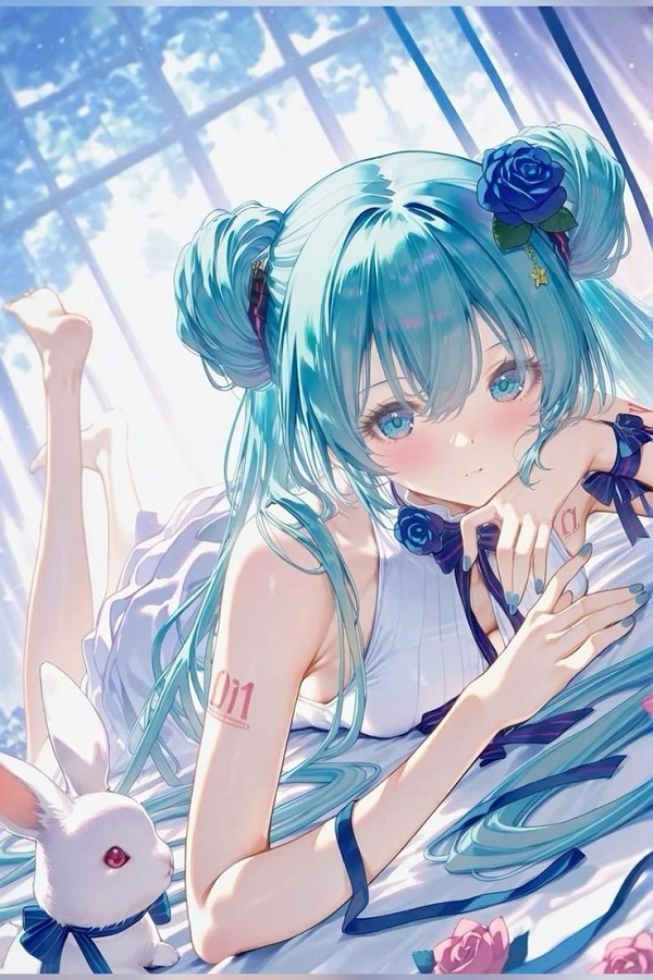 Hình ảnh cô gái cute anime đang cười rạng rỡ