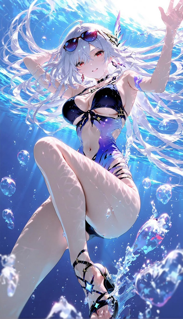 Nụ cười tỏa nắng của cô gái anime bikini