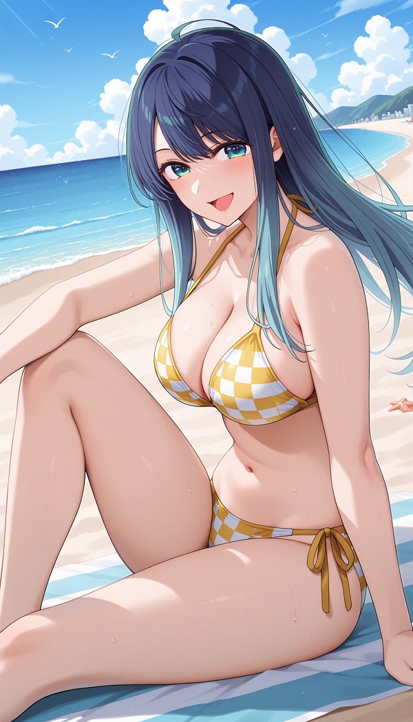 Cô gái anime với ánh mắt tinh nghịch, đầy sức sống và hồn nhiên.