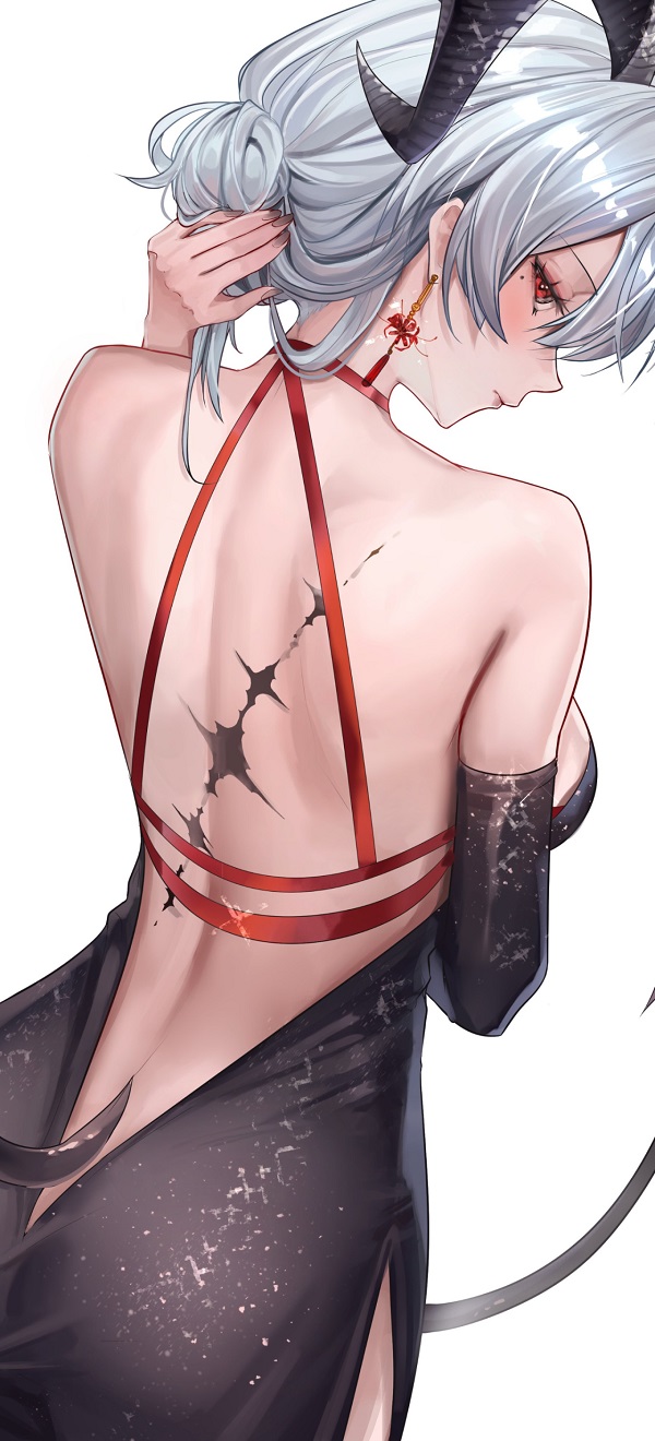 Gái anime cầm kiếm giữa bầu trời sao