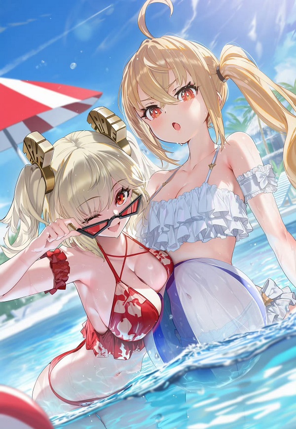 Gái anime mặc yukata trong lễ hội mùa hè