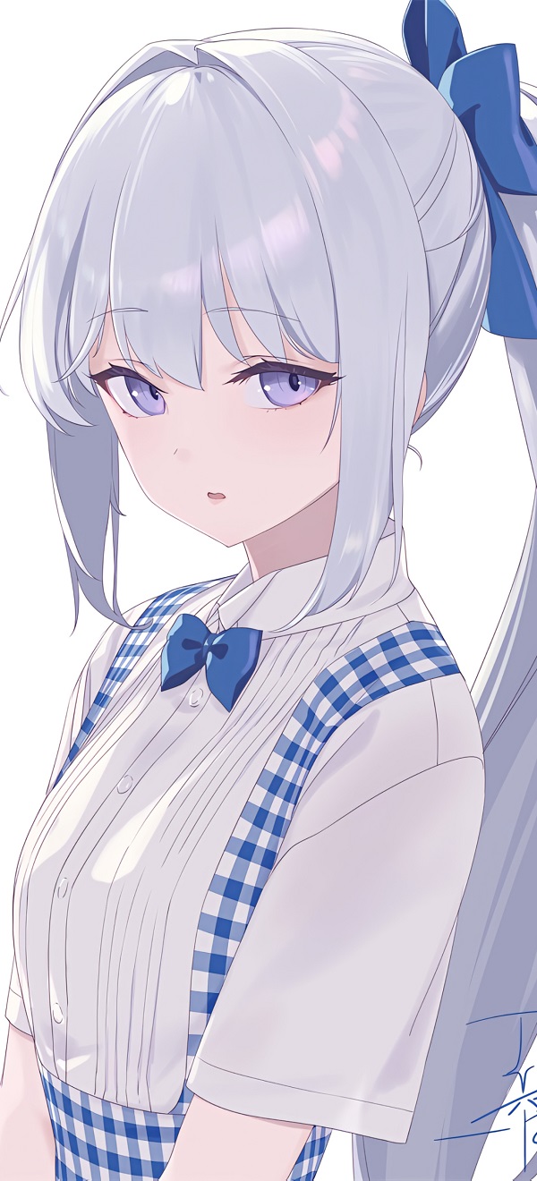 Hình nền gái anime với đôi mắt đỏ quyến rũ