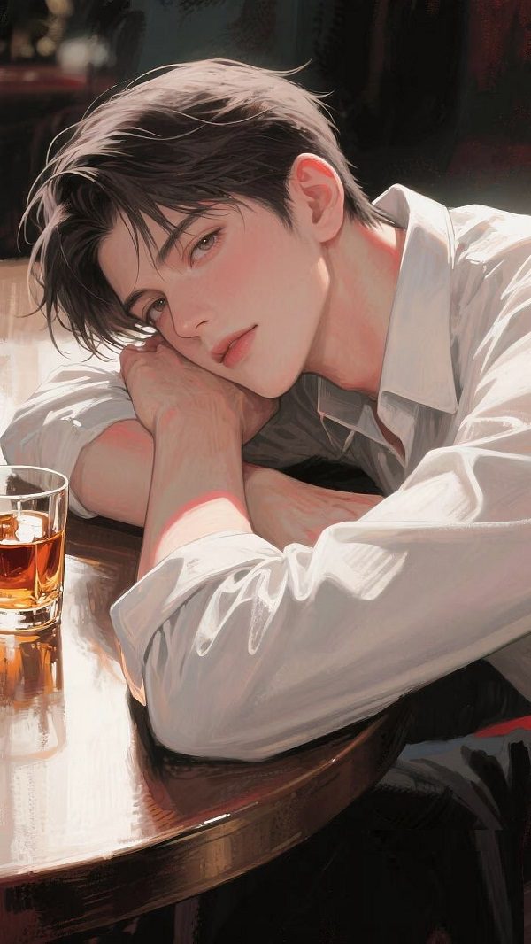 Hình ảnh trai anime lạnh lùng giữa trời tuyết