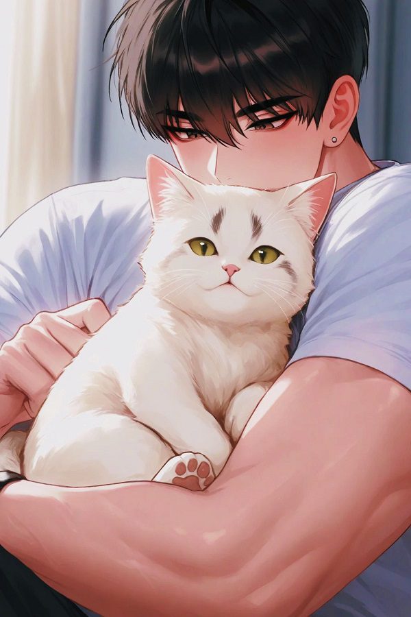 Hình anime nam với đôi mắt sáng và sâu thẳm