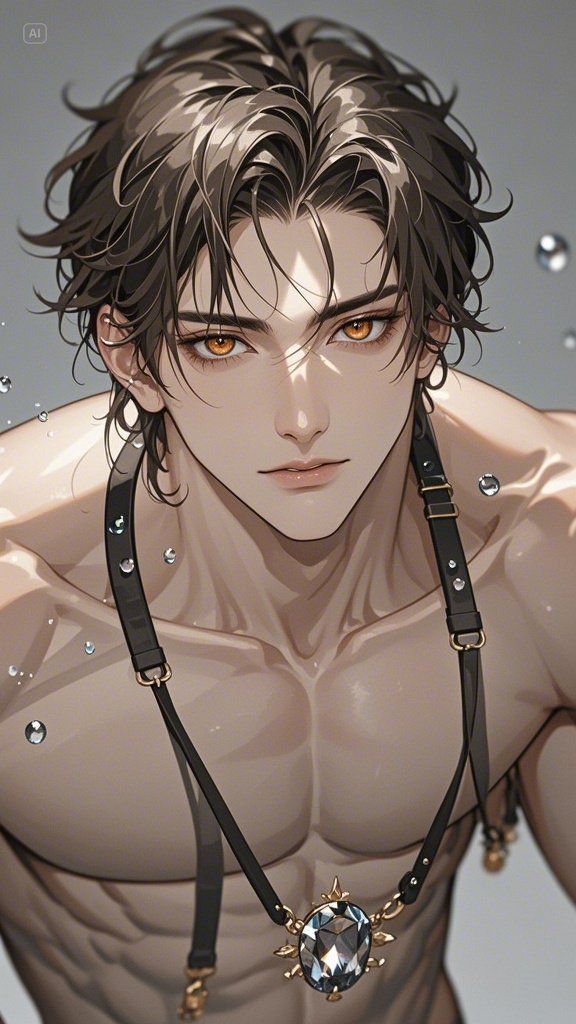 Hình trai anime tóc xanh lam dịu dàng, thư sinh