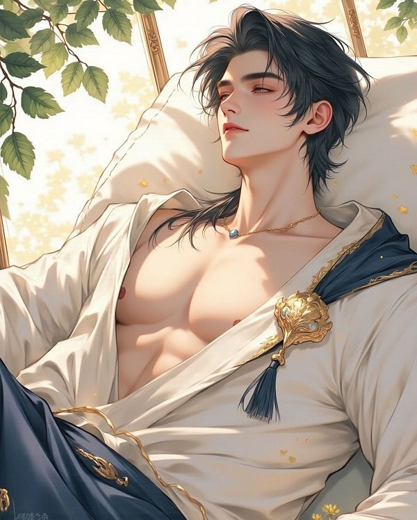 Hình trai sáu múi anime trong tư thế chiến đấu