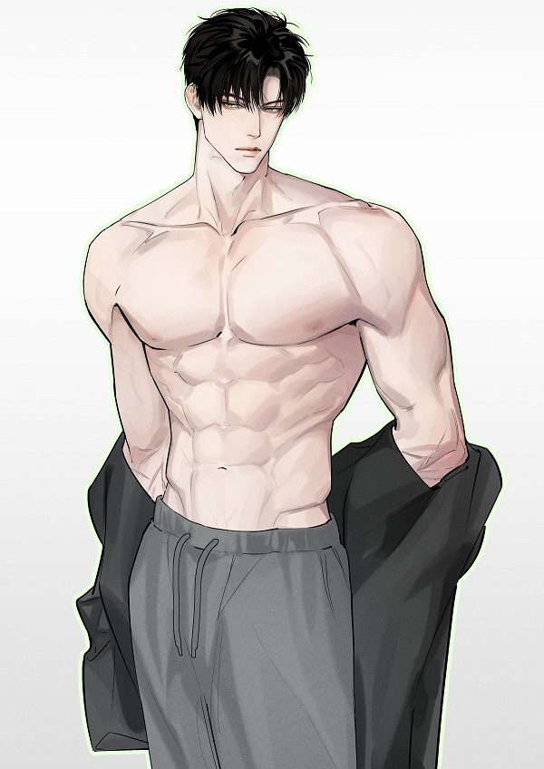 Trai đẹp anime sáu múi đứng dưới mưa