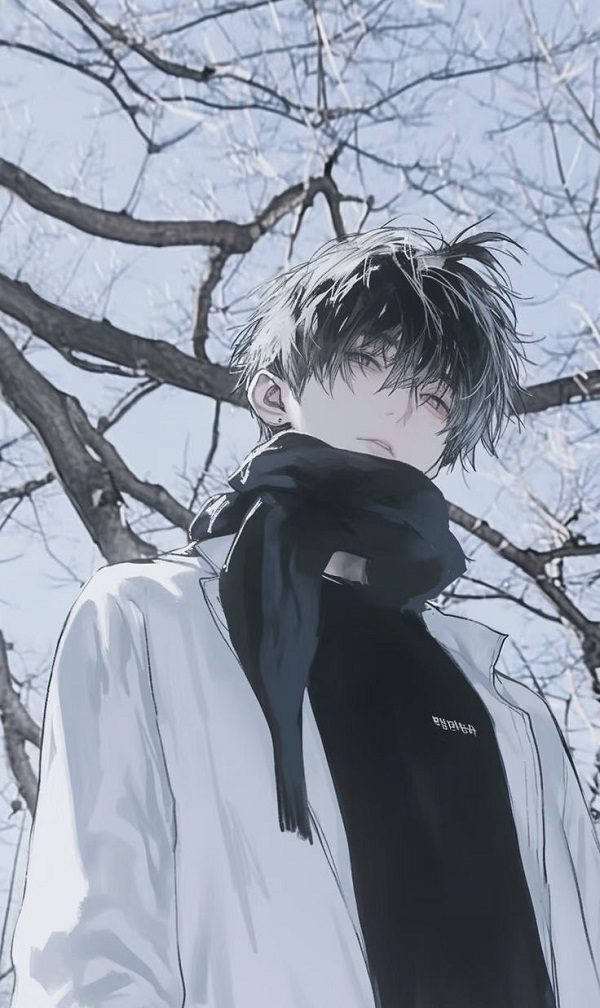 Anime nam ngầu cute mặc áo khoác đen