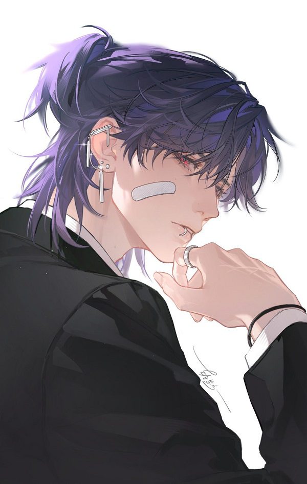 Trai anime ngầu cute tóc bạch kim