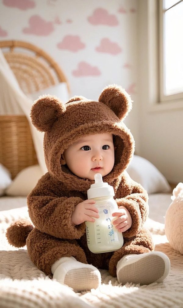Bé trai tạo dáng đáng yêu trước ống kính